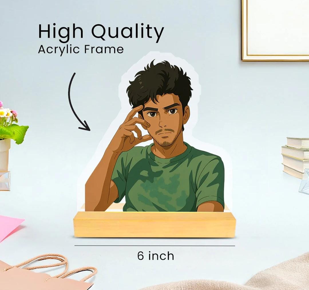 Custom Ghibli-Inspired Acrylic Table Stand – Personalized Anime Art Gift 6 Inch
