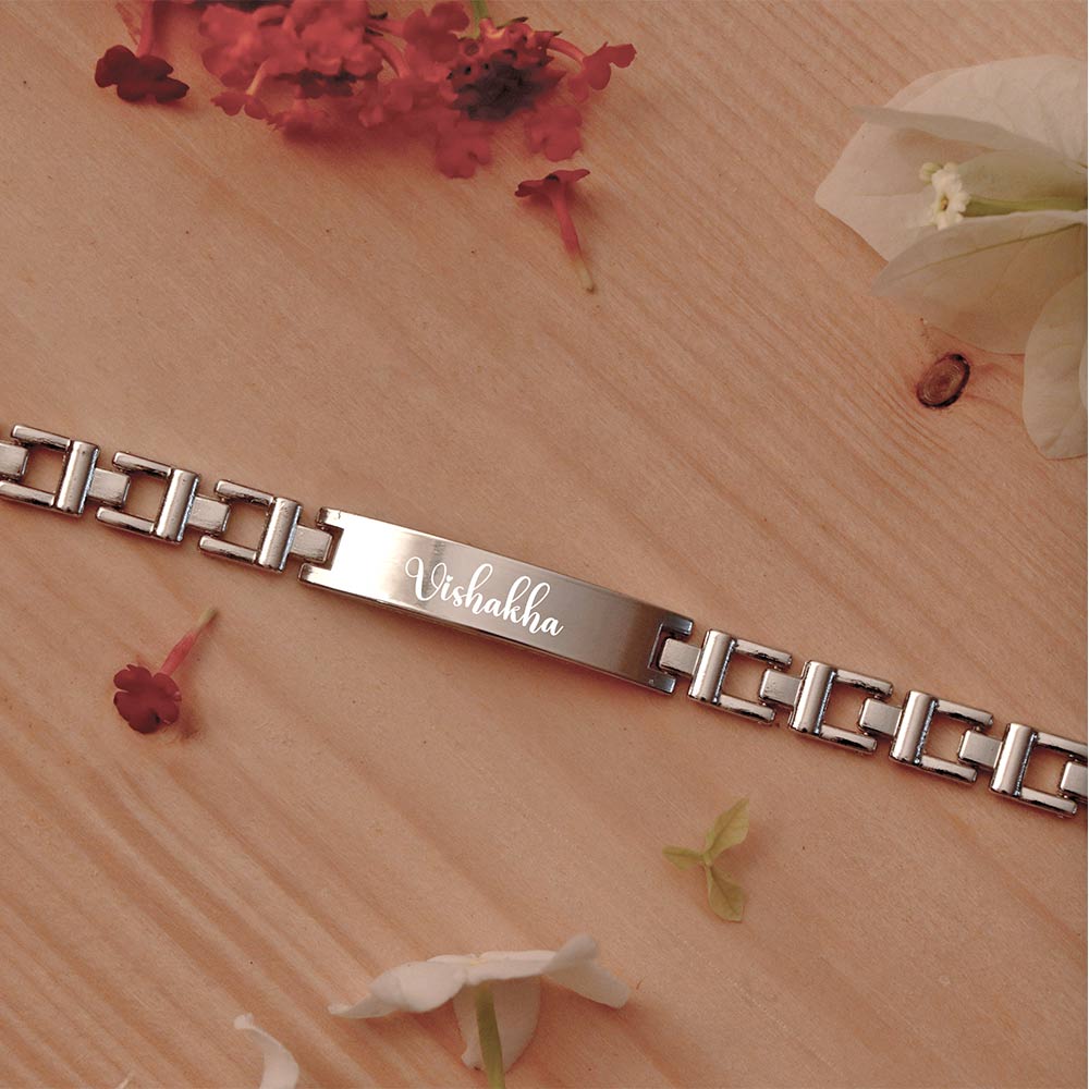 Personalized Silver Color Bracelet With Name