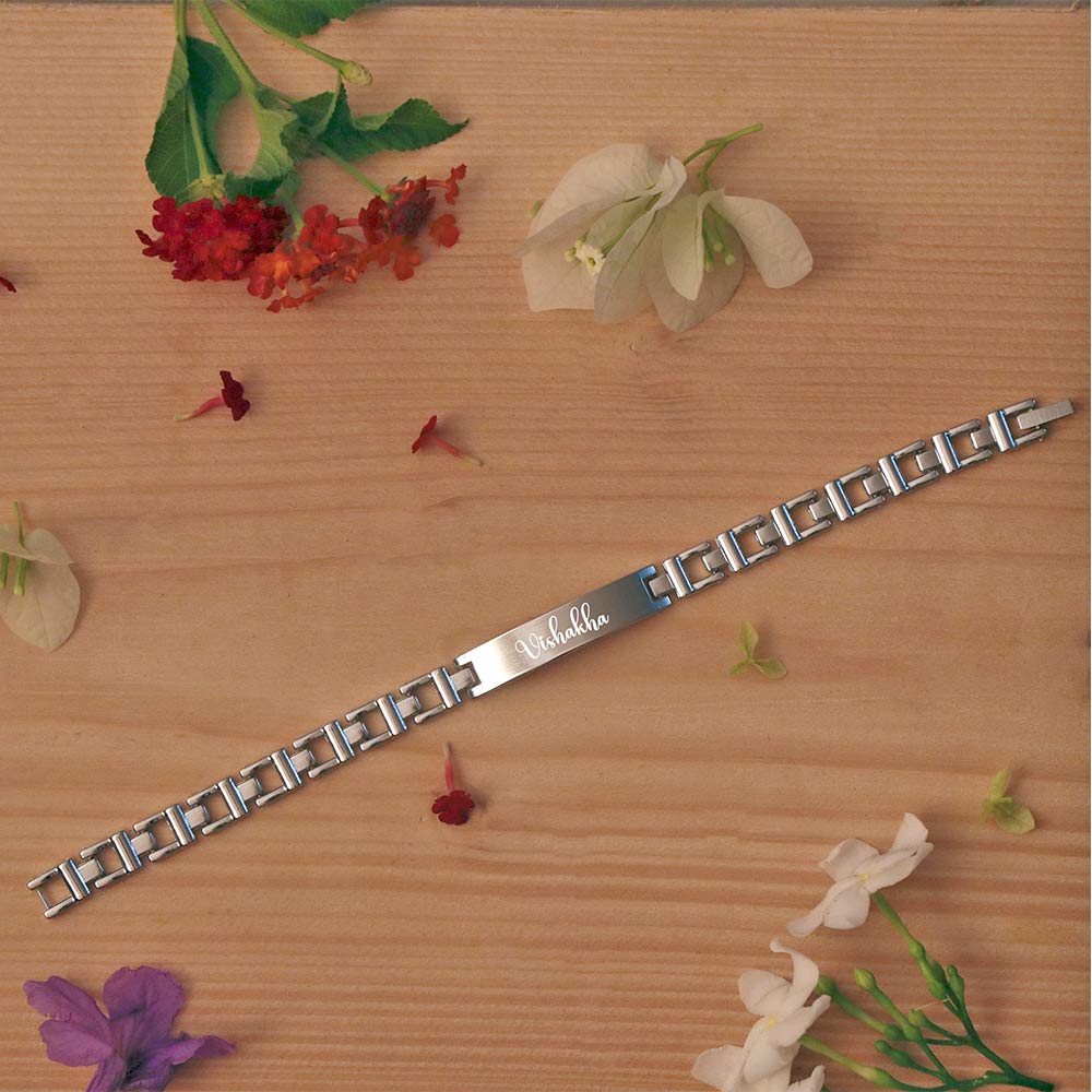 Personalized Silver Color Bracelet With Name