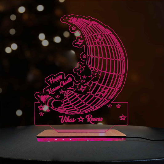 Karwa Chauth Acrylic Moon LED Lamp