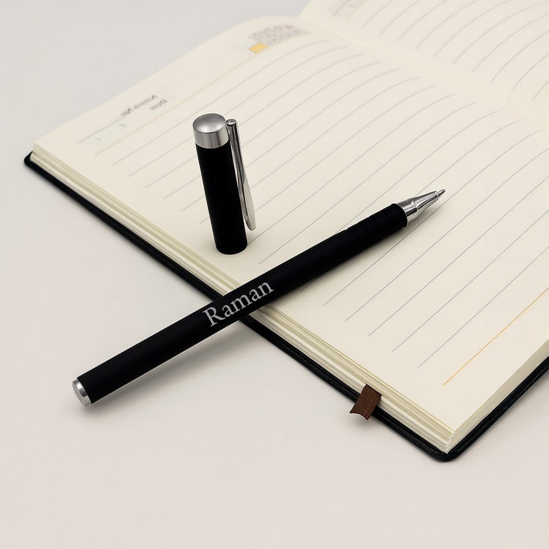 Customize diary with pen.