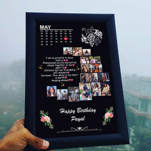 Personalized Moon Shape Black Photo Frame