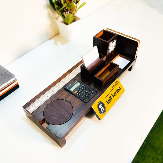 Multi Purpose Table Stand,Pen stand ,Visting card holder ,Tea coster ,Calculator ,Scale stand ,Diary stand ,Paper stand ,Watch ,Phone stand .