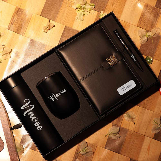 Black Bottle, Mug, Diary And Pen Gift Combo
