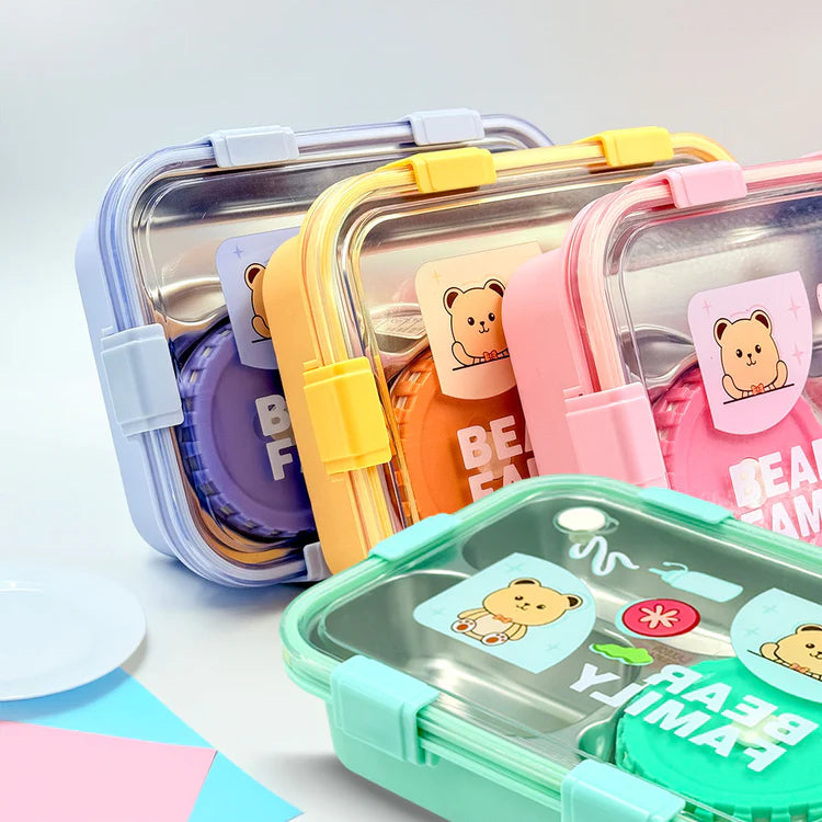 3-Compartment Stainless Steel Thermal Lunchbox - 950ml