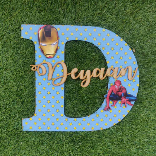Customized Kids Monogram Room Name Plate