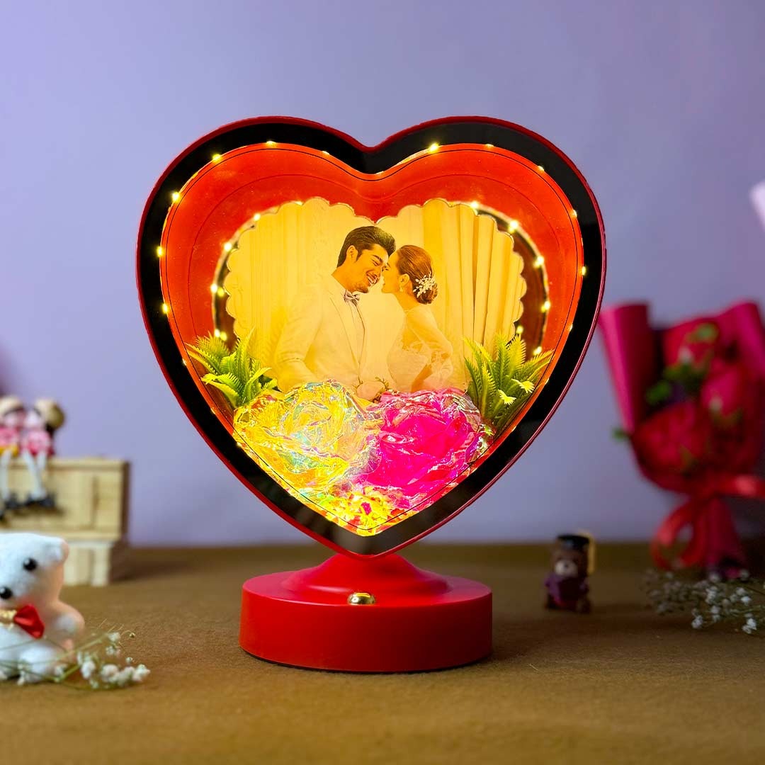 PERSONALIZED MAGIC HEART SHAPE MIRROR WITH LED LIGHT