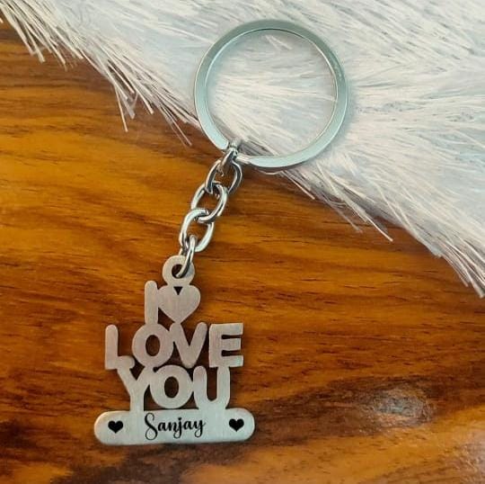 Steel Car keychain with name