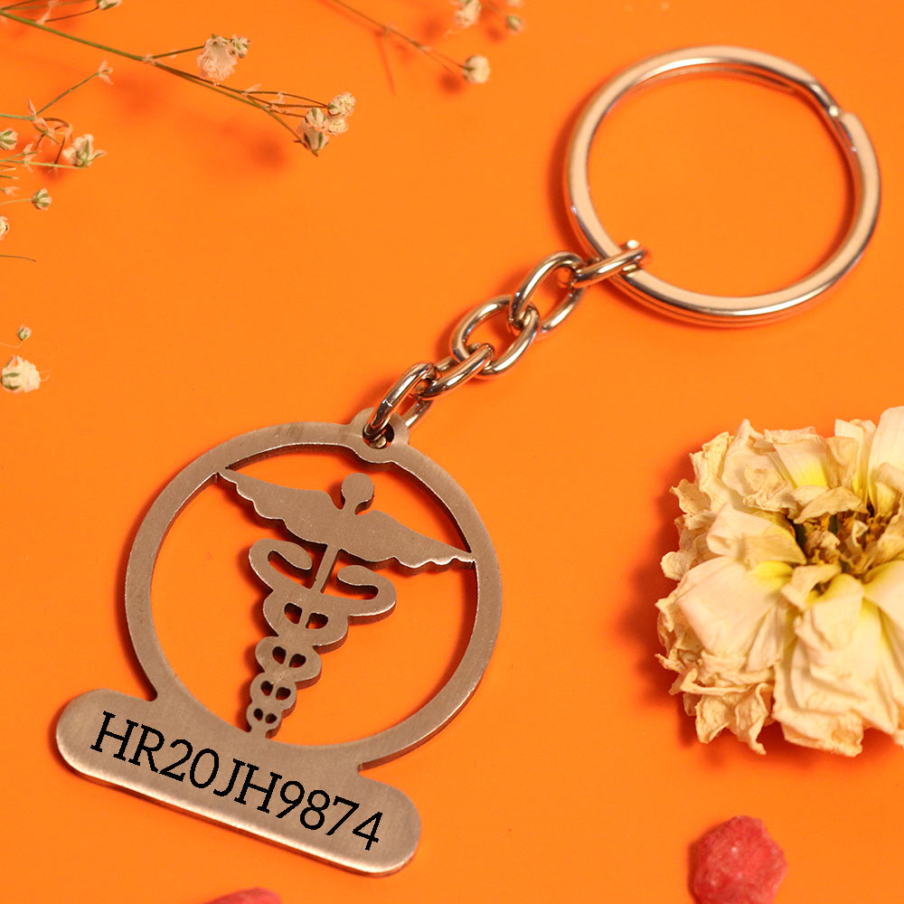 Steel Car keychain with name