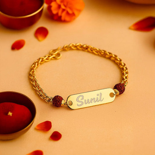 Customize chain + rudraksh rakhi.