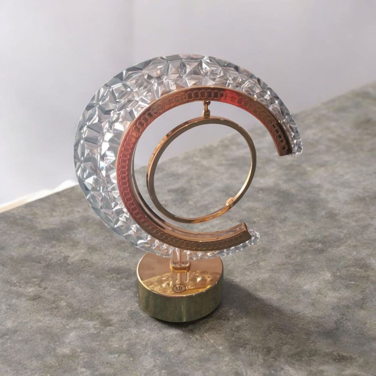 moon shaped Crystal Photo Led Lamp