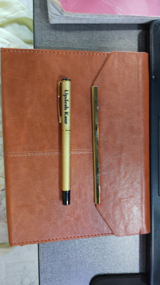 Exclusive Diary With Flip Strap Closure - Brown