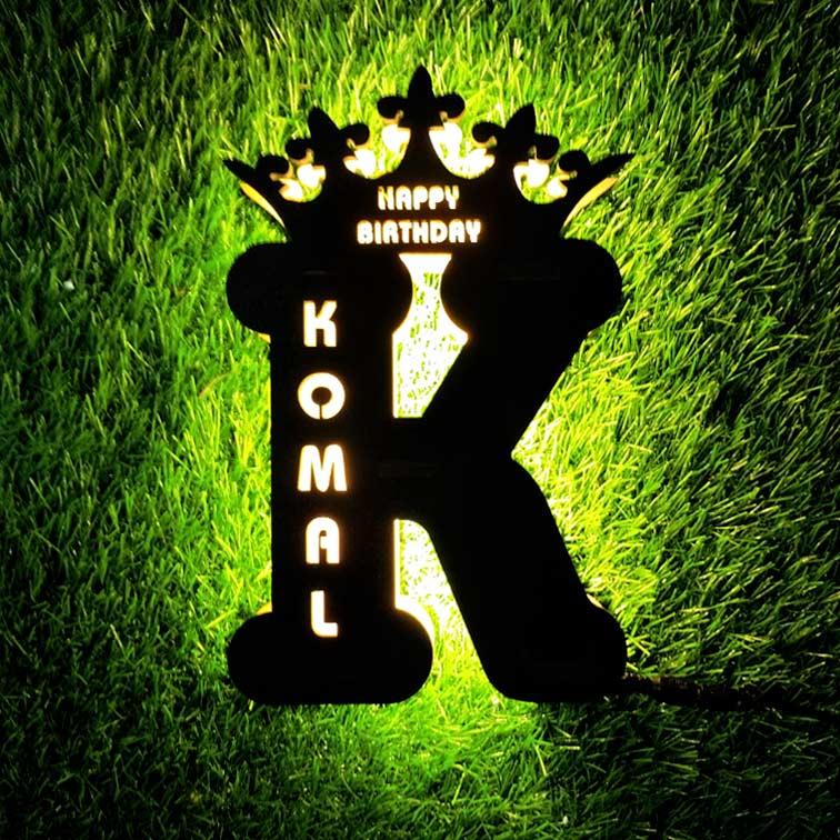 WOODEN ALPHABET B LED NAME LAMP