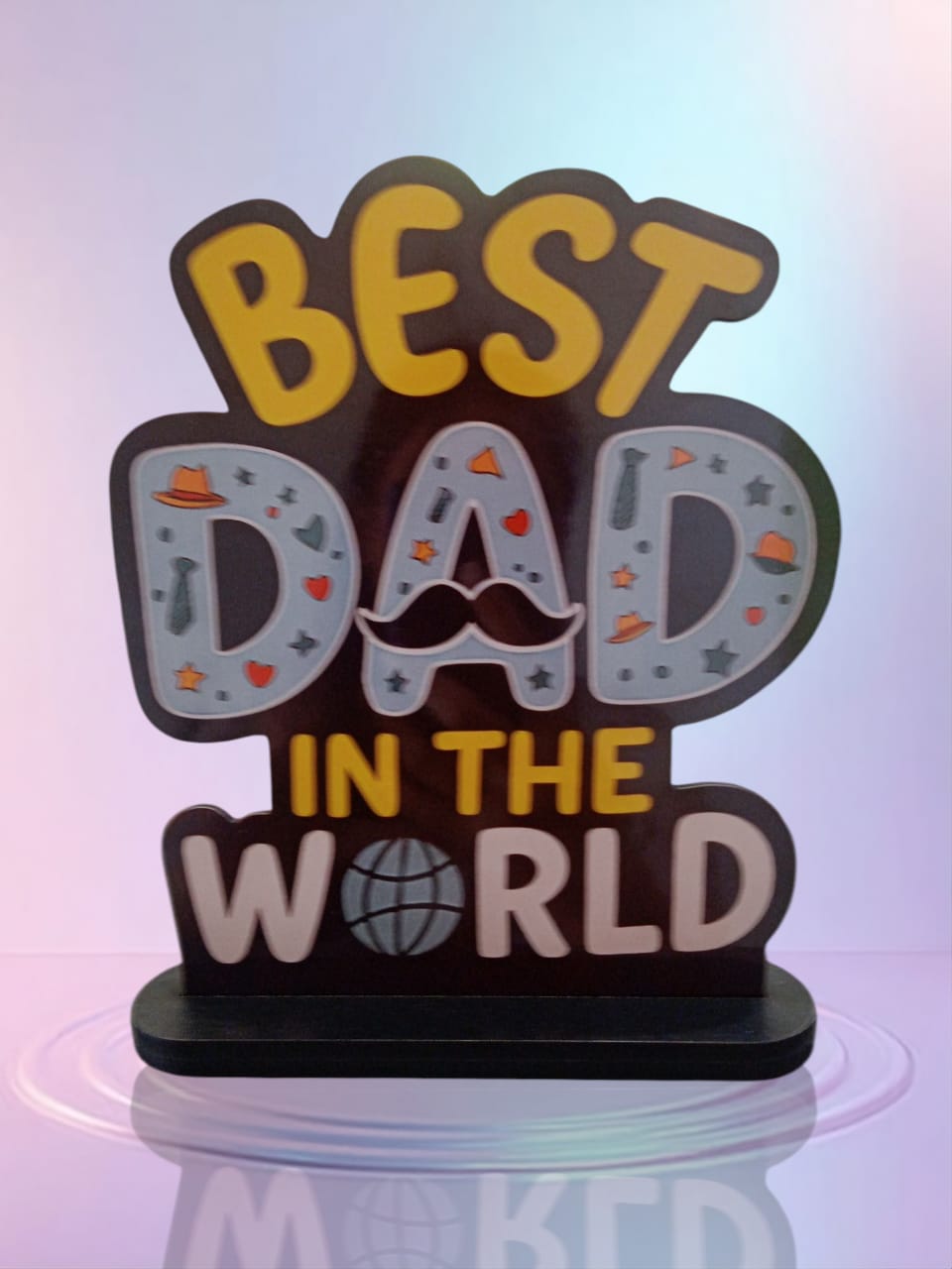 Best Dad In The World Wooden Tabletop