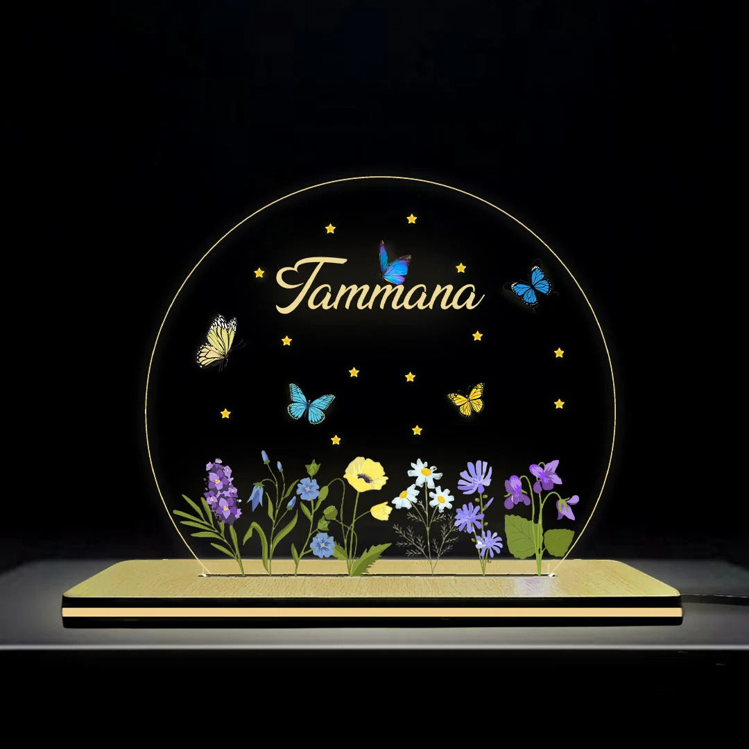 PERSONALIZED NAME ACRYLIC LAMP- SINGLE LIGHT- 5X6"