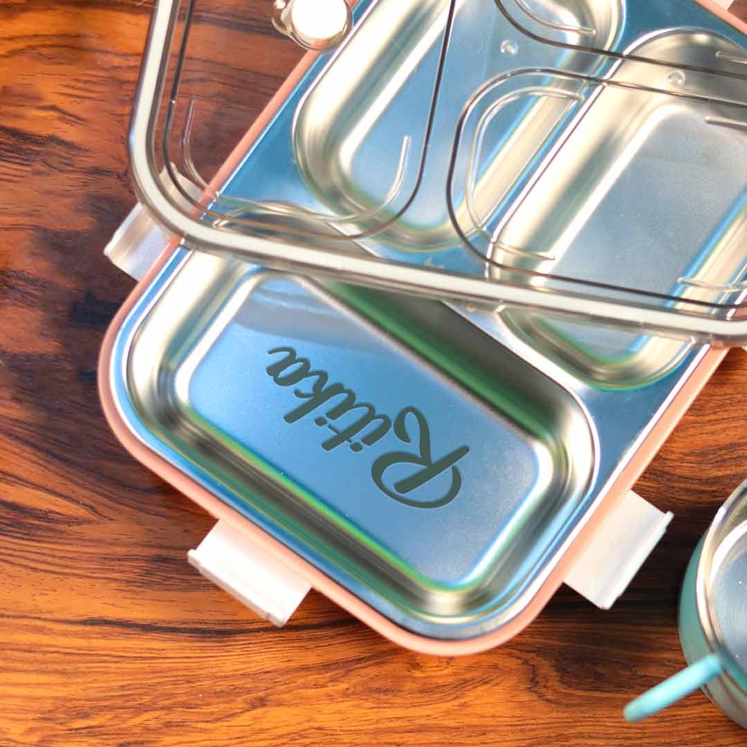 CUSTOM STAINLESS STEEL LUNCH BOX | 3 COMPARTMENTS