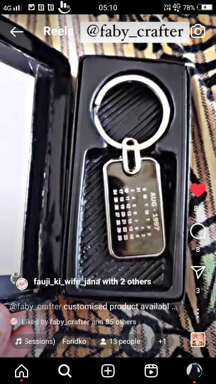 Steel Car keychain with name