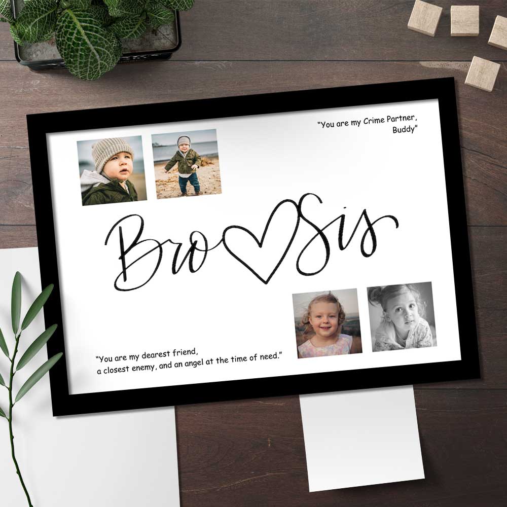Personalized Moon Shape Black Photo Frame
