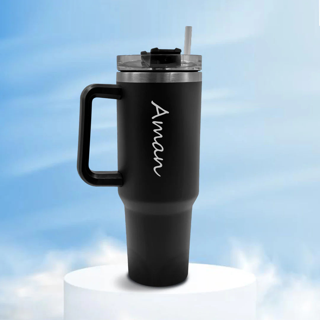 Personalized Stainless Steel Tumbler With Straw