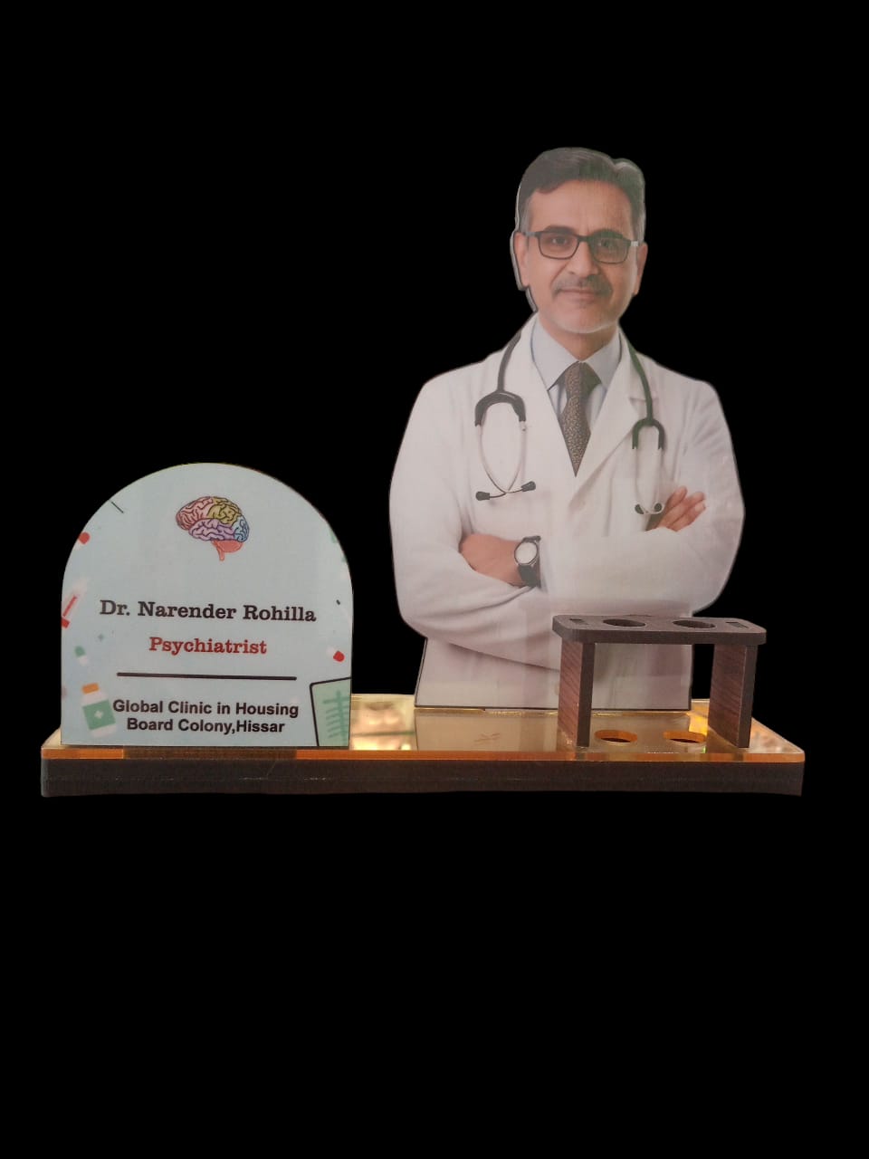 wooden tabal top with pen stand