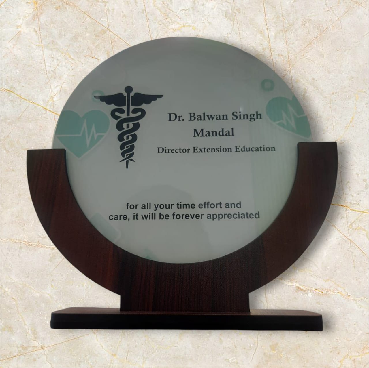 Personalized acrylic wooden table top