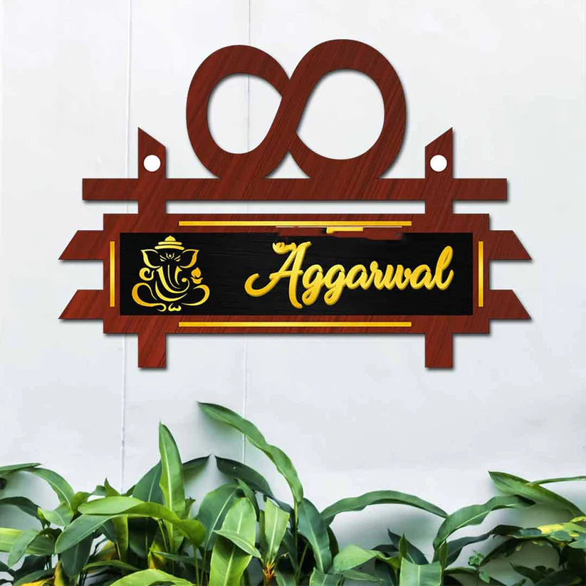 Customized Wooden Home Name Plate