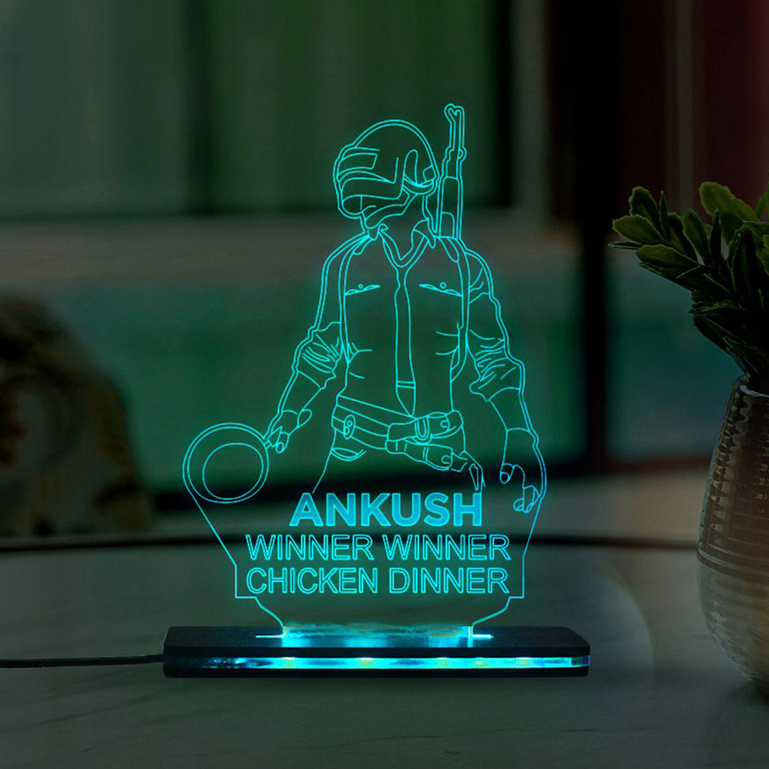 3d Acrylic Multi-Colored PUBG LED Lamp