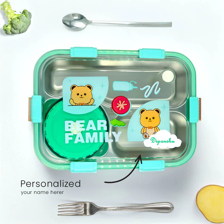 3-Compartment Stainless Steel Thermal Lunchbox - 950ml