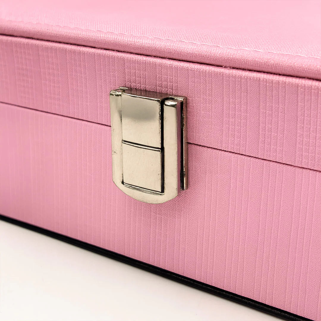 Personalized Pink Leatherette Jewellery Box