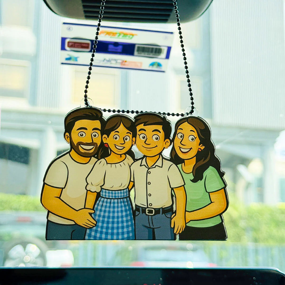 Customized Cartoon Art Family Car Hanging