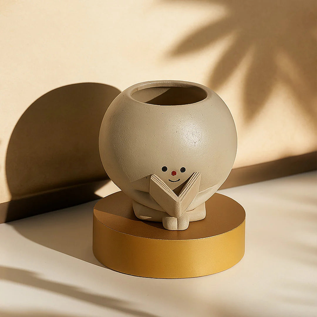 Cute Character Reading Planter