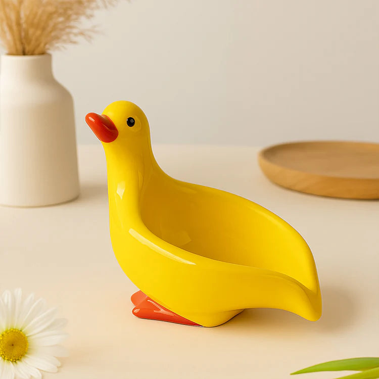 Duck-Shaped Ceramic Soap Dish