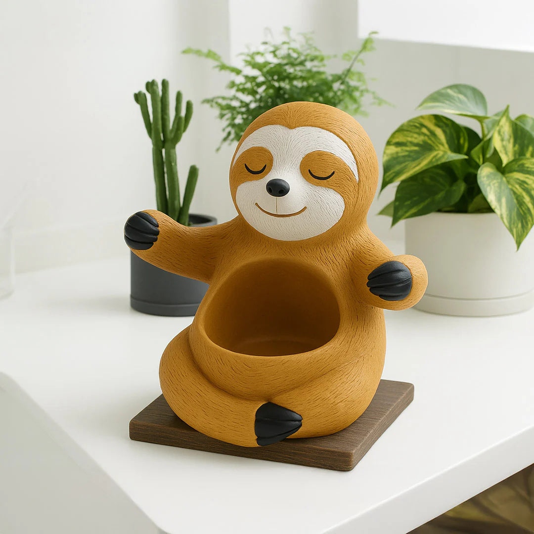 Cute Happy Sloth Planter