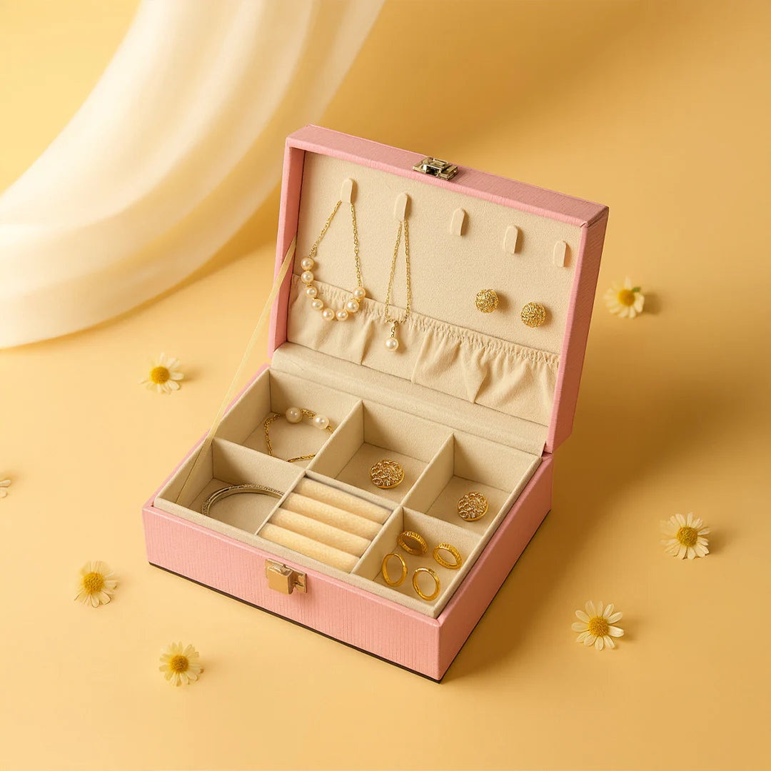 Personalized Pink Leatherette Jewellery Box