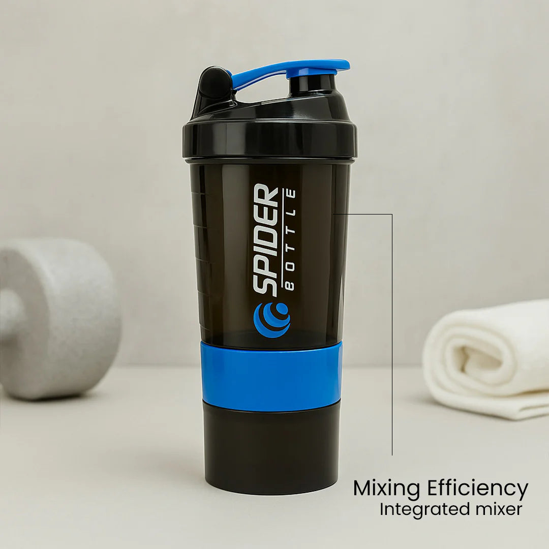 Personalized Spider Shaker Bottle 500ml –Multi-Piece Design for Protein & Workouts