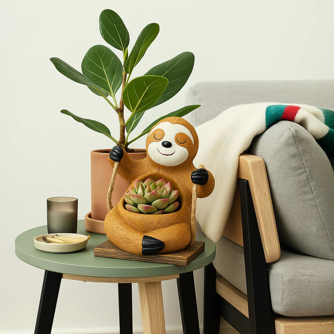 Cute Happy Sloth Planter
