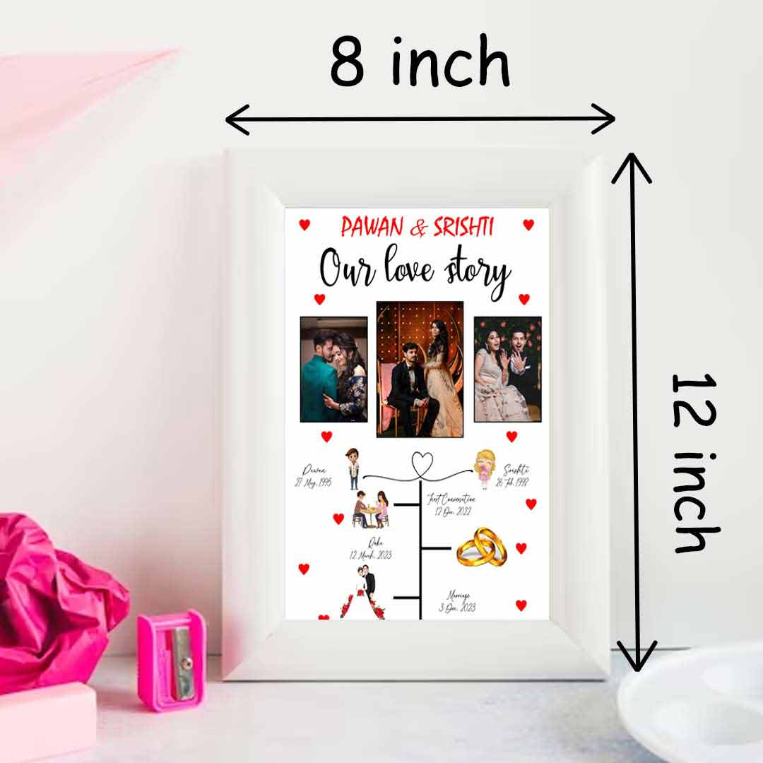 Personalized Moon Shape Black Photo Frame