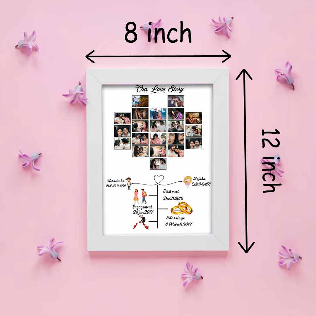 Personalized Moon Shape Black Photo Frame
