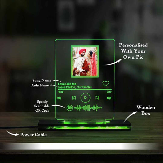 Spotify Plaque  With Wooden LED Stand