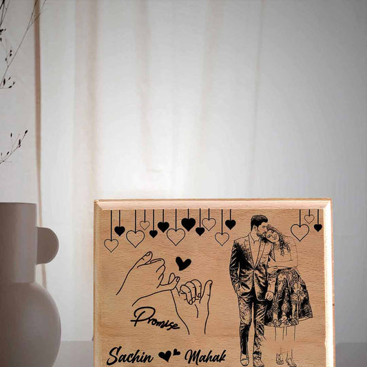 Valentine's Wooden Engraving Wooden Frame