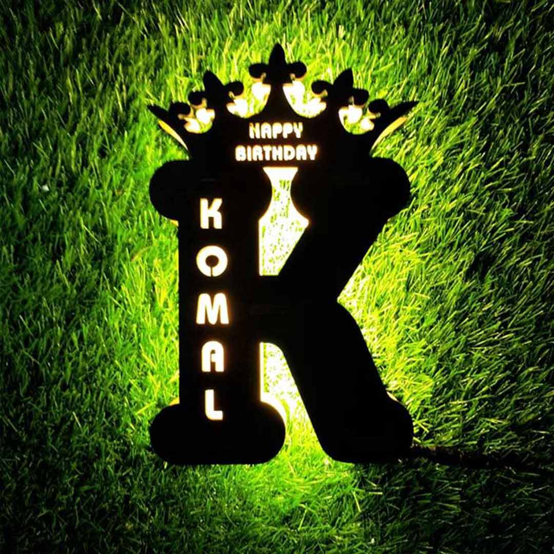 WOODEN ALPHABET B LED NAME LAMP