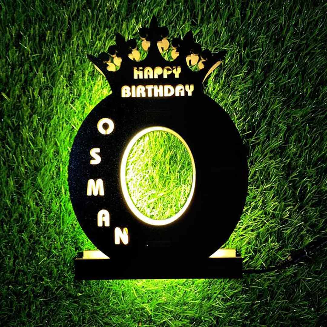 WOODEN ALPHABET B LED NAME LAMP