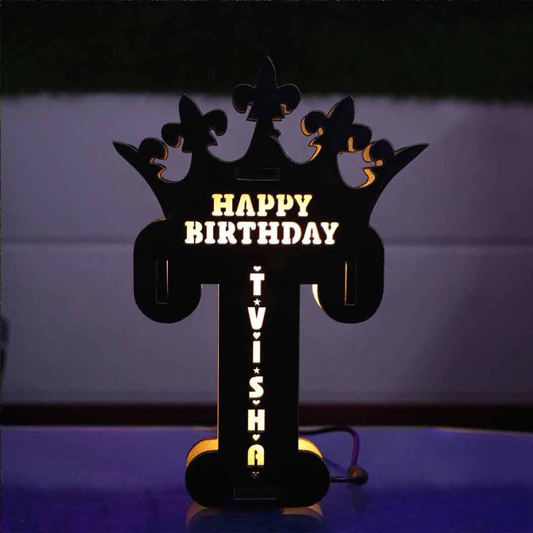 WOODEN ALPHABET B LED NAME LAMP