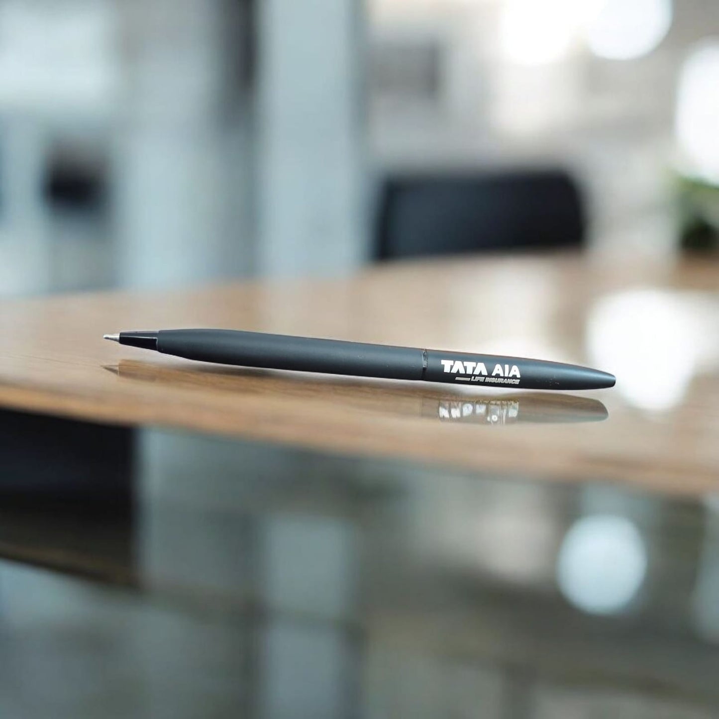 personalized slim black pen