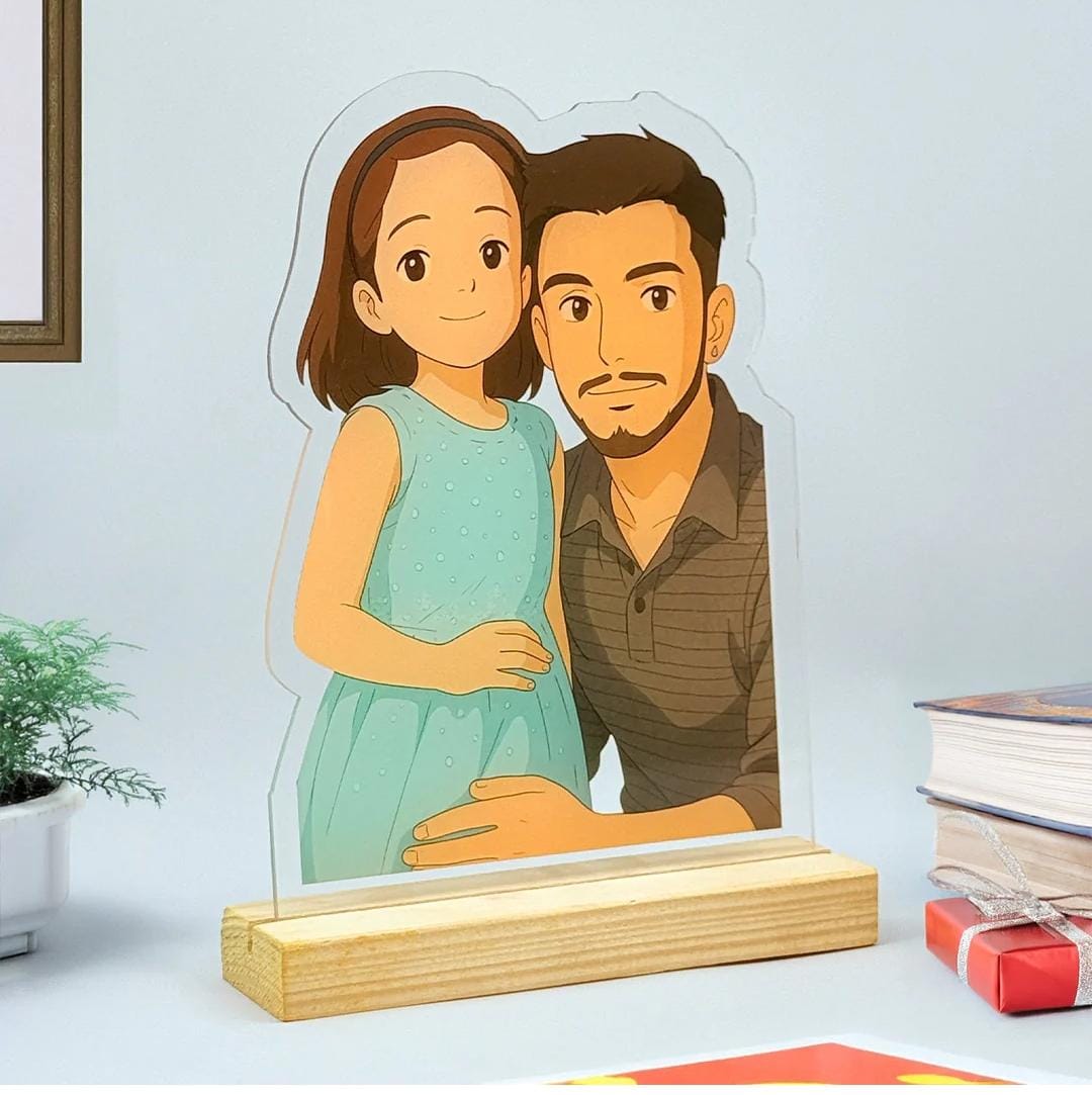 Custom Ghibli-Inspired Acrylic Table Stand – Personalized Anime Art Gift 6 Inch