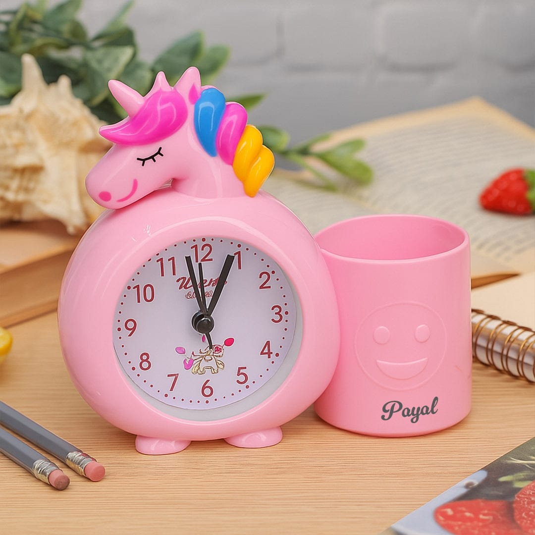 Unicorn Alarm Clock with Pen Holder.