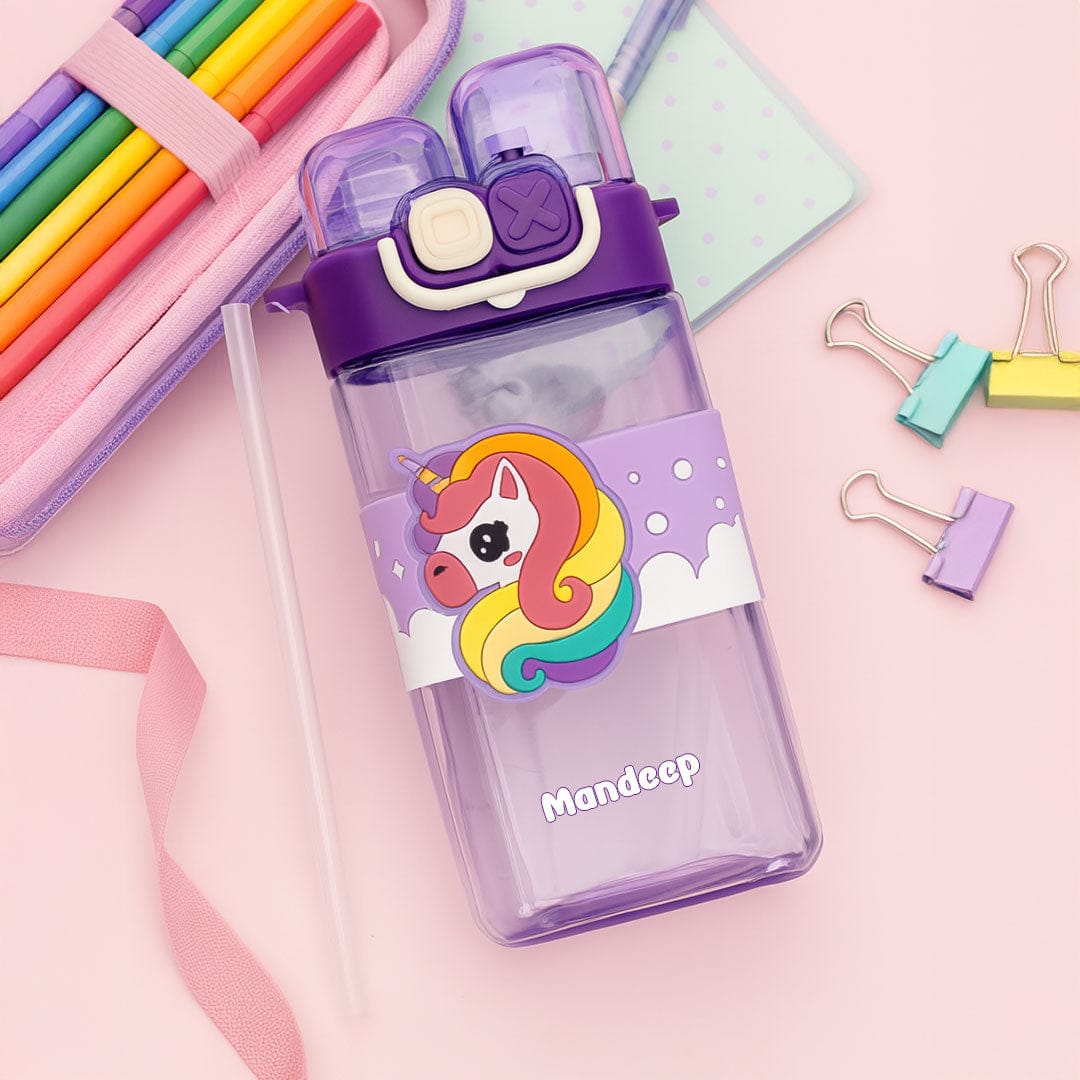 Personalized Kids Water Bottle - Cartoon design