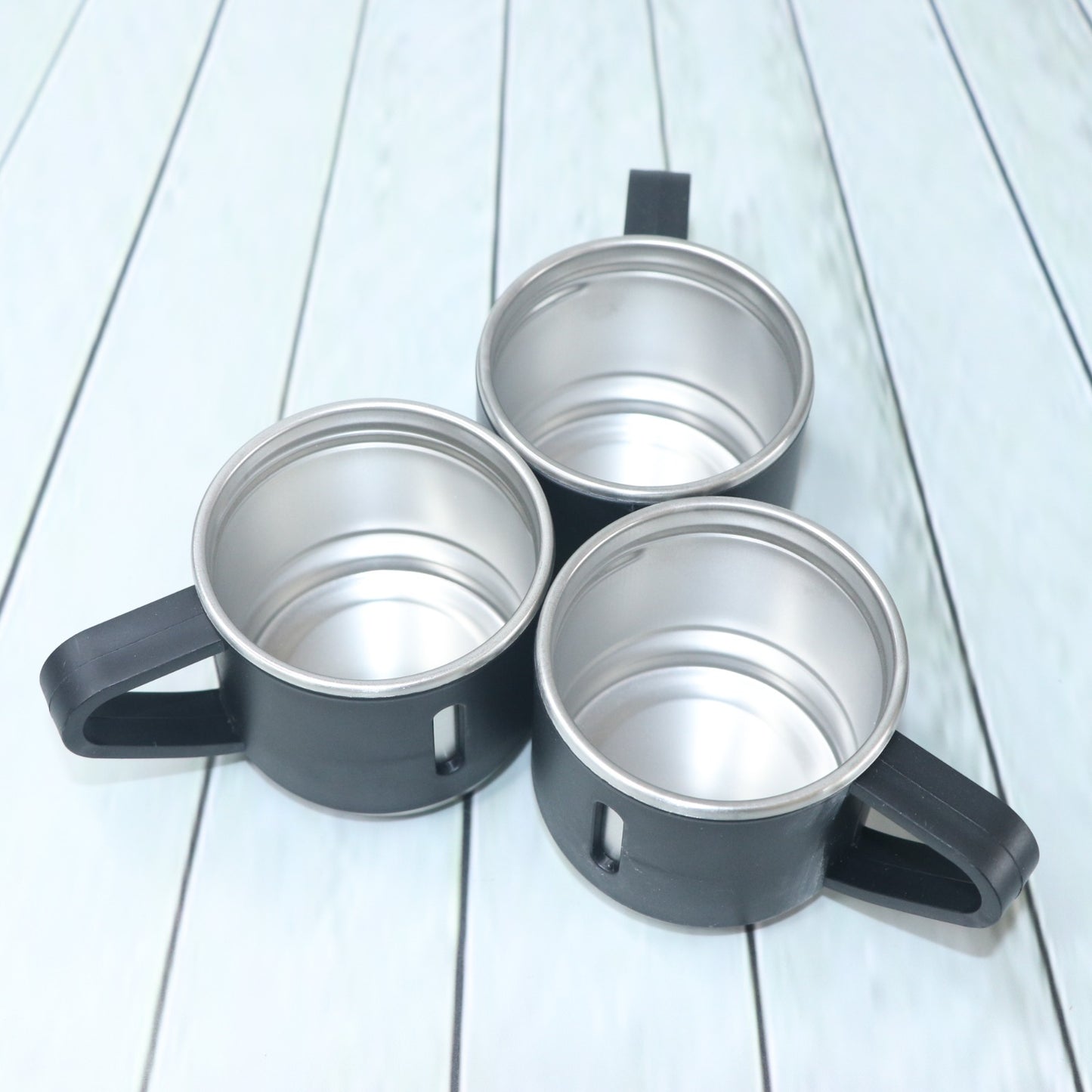 Customise Black flask cup set