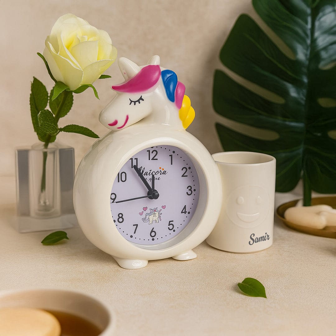 Unicorn Alarm Clock with Pen Holder.