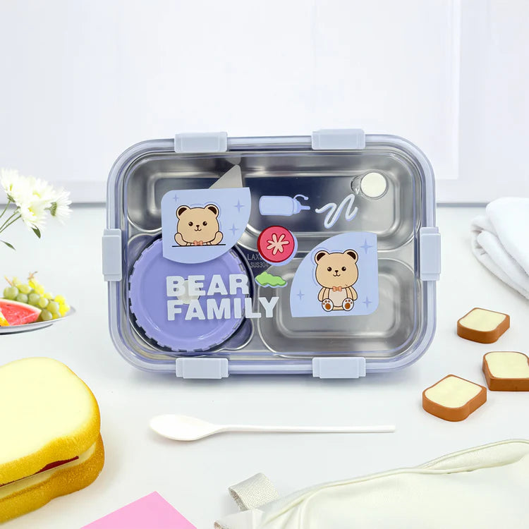 3-Compartment Stainless Steel Thermal Lunchbox - 950ml